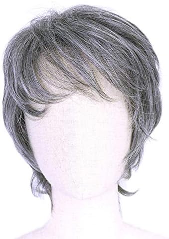 グレー ショートウィッグ 
人毛とアクリル
専用ケース付き Amazon.co.jp: ミセスショートウィッグ (ミセスグレー